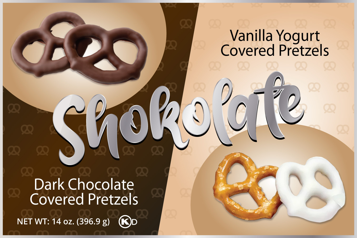 Dark Chocolate/Vanilla Yogurt Pretzels